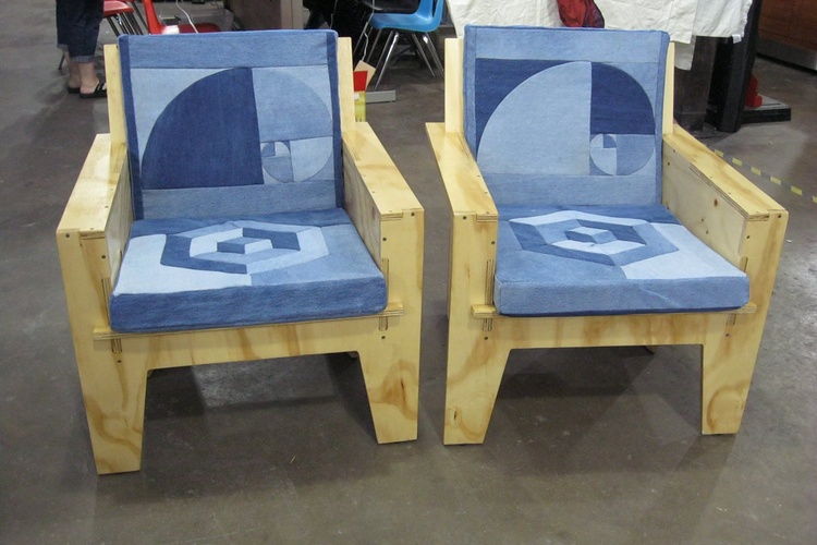 CNC Cut Plywood Chairs With Laser Cut Cushions